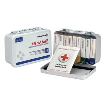 FIRST AID | First Aid Only 240-AN ANSI/OSHA Compliant Unitized First Aid Kit for 10 People with Metal Case (1-Kit)