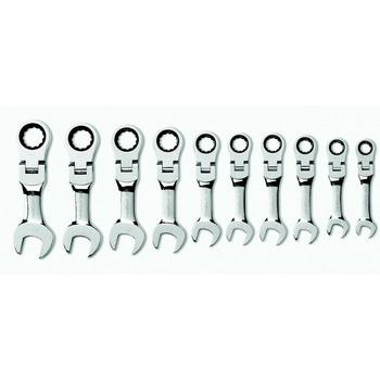 COMBINATION WRENCHES | GearWrench 9550 10-Piece 12-Point Metric Stubby Flex Combo Ratcheting Wrench Set