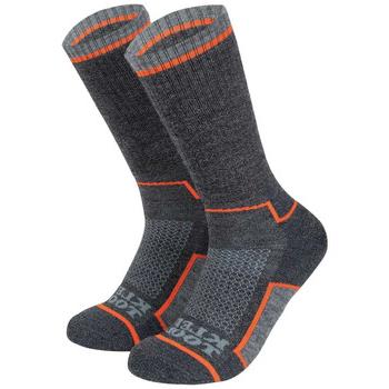 FOOTWEAR | Klein Tools 60508 1 Pair Performance Thermal Socks - Large, Dark Gray/Light Gray/Orange