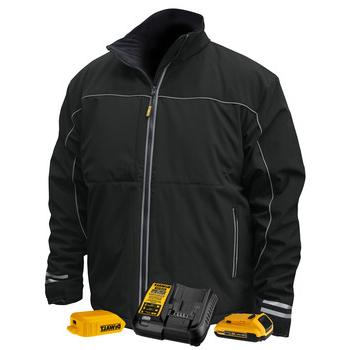 激烈的夹克 | 德瓦尔特 DCHJ072D1-L 20V MAX Li-Ion G2 Soft Shell Heated Work Jacket Kit - Large